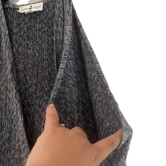 VTG Hiroko Koshino Paris Minimalist Black Gray Wool Asymmetric Open Cardigan M - Picture 6 of 7